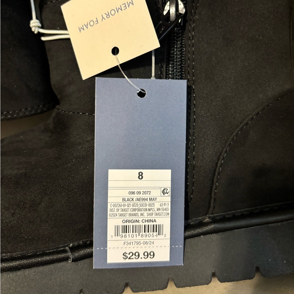 Universal Thread Black Memory Foam Boots NWT - image 3